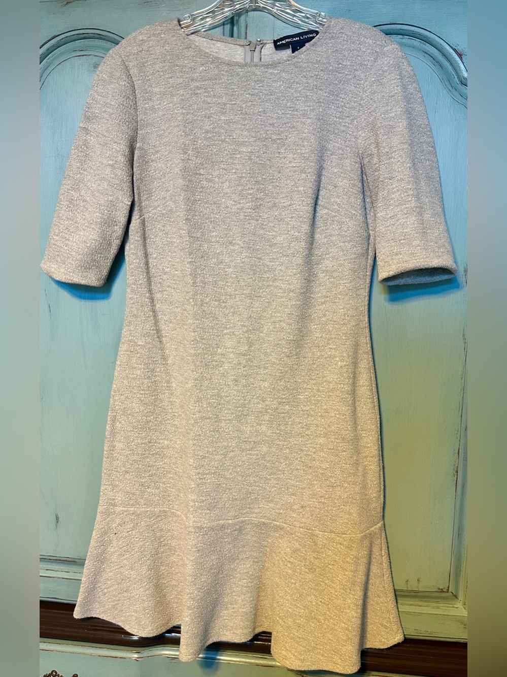 American Living Gray Knit Top with Crew Neck